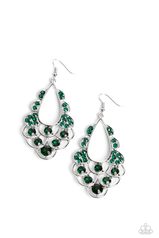 Majestic Masquerade - Green Earrings - Paparazzi Accessories