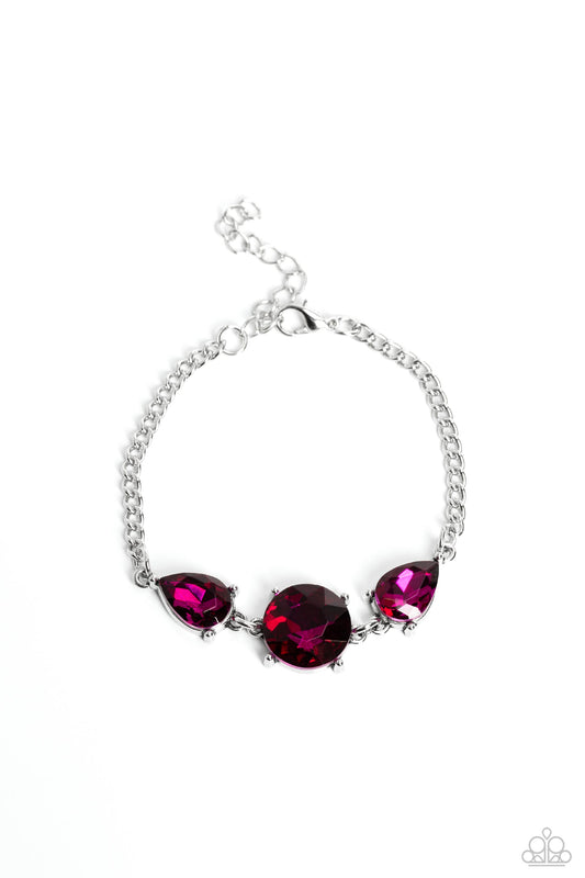 Twinkling Trio - Pink Bracelet - Paparazzi Accessories