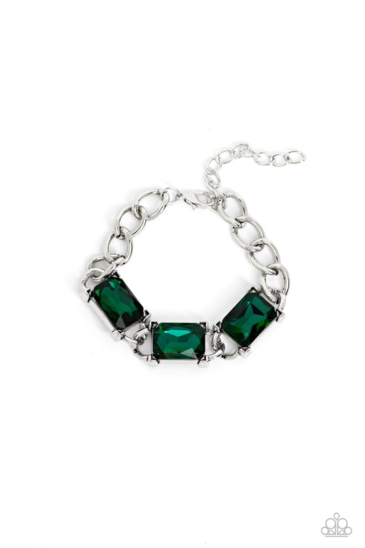 Dazzling Debut - Green Bracelet - Paparazzi Accessories