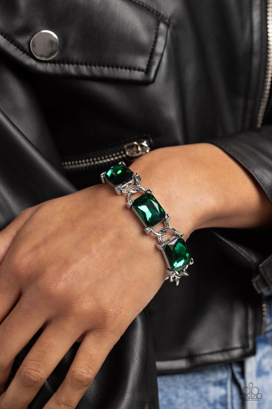 Dazzling Debut - Green Bracelet - Paparazzi Accessories