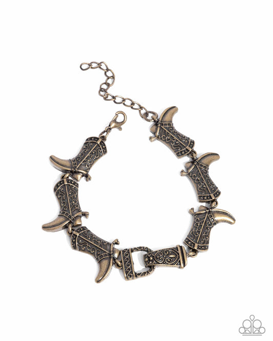 Candid Cowboy - Brass Bracelet Paparazzi Accessories