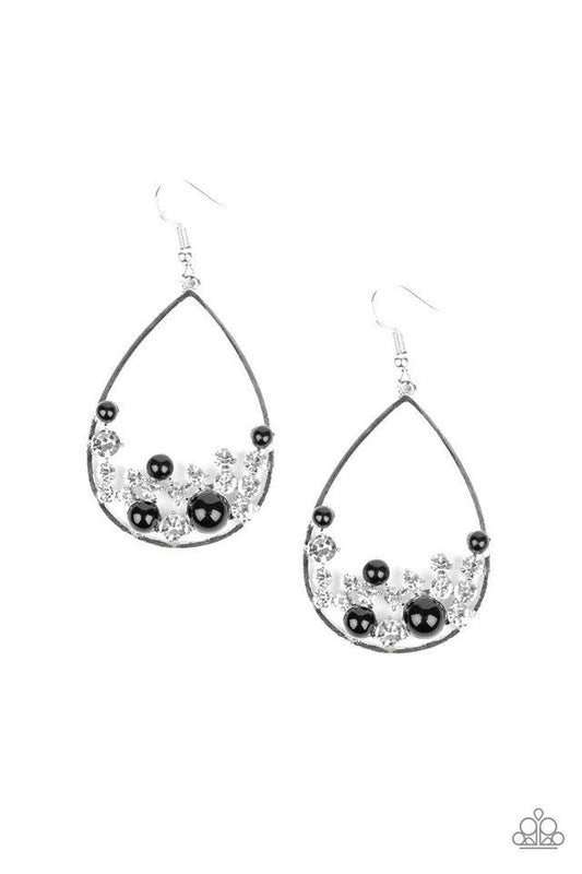 Town Car - Black Earrings - Paparazzi Accessories