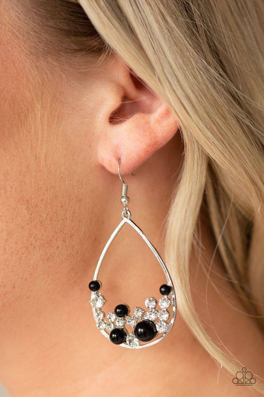 Town Car - Black Earrings - Paparazzi Accessories
