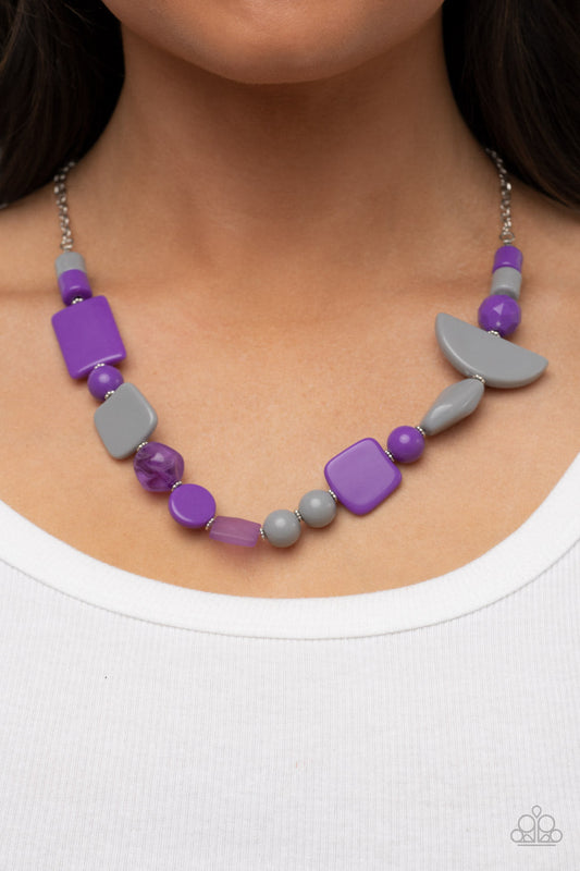 Tranquil Trendsetter - Purple Necklace