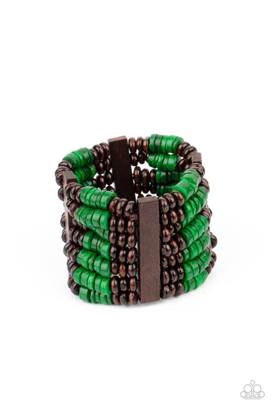Vacay Vogue - Green Bracelet - Paparazzi Accessories