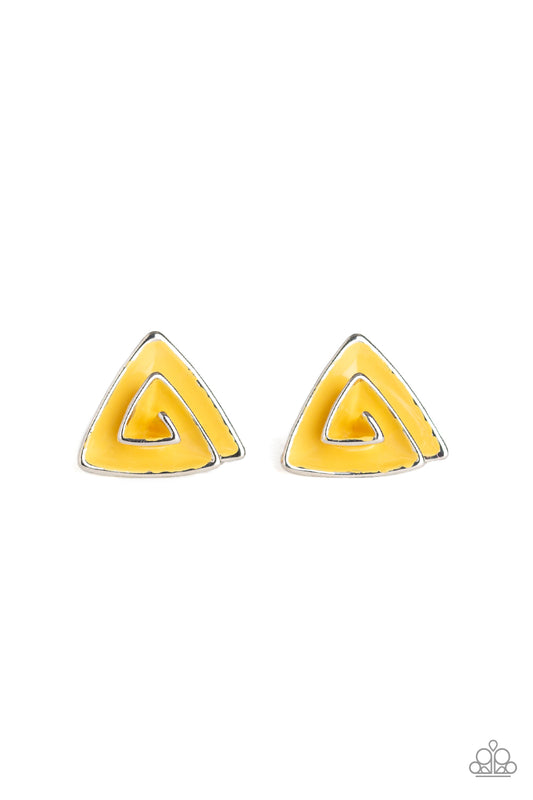 On Blast - Yellow Earrings - Paparazzi Accessories
