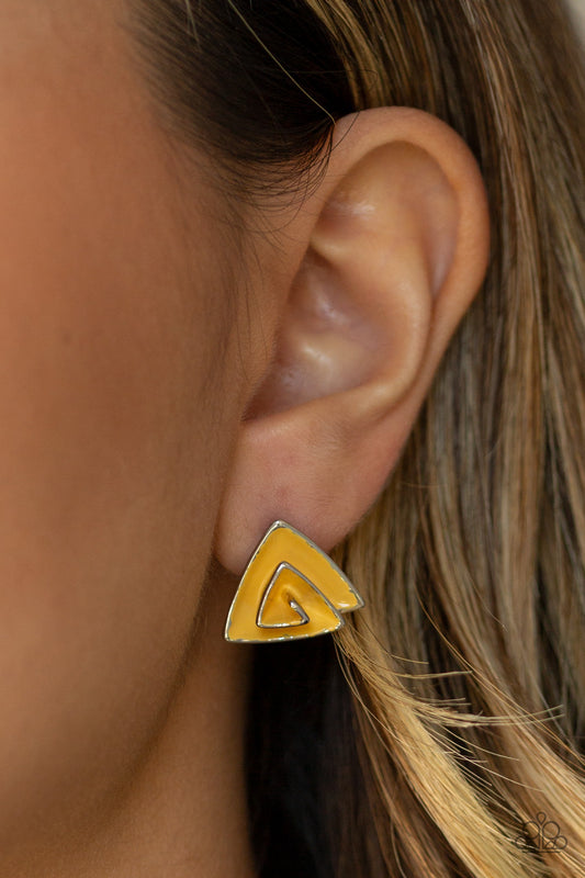 On Blast - Yellow Earrings - Paparazzi Accessories