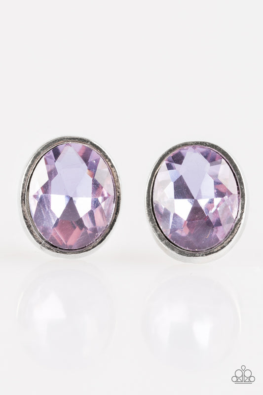 Stunning Shine - Purple Earrings - Paparazzi Accessories