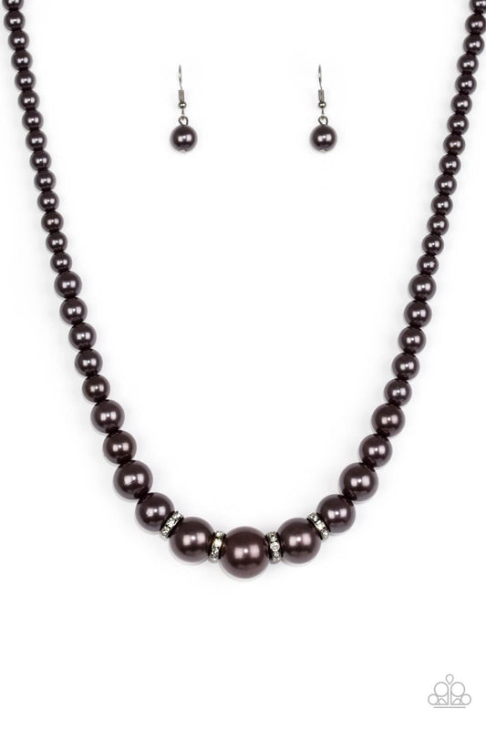 Party Pearls - Black Necklace - Paparazzi Accessories