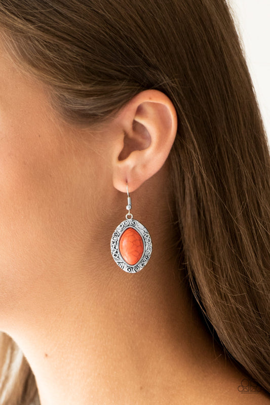 Aztec Horizons - Orange Earrings