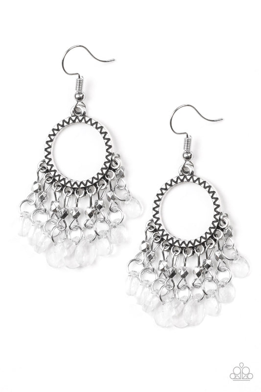 Paradise Palace - White Earrings - Paparazzi Accessories