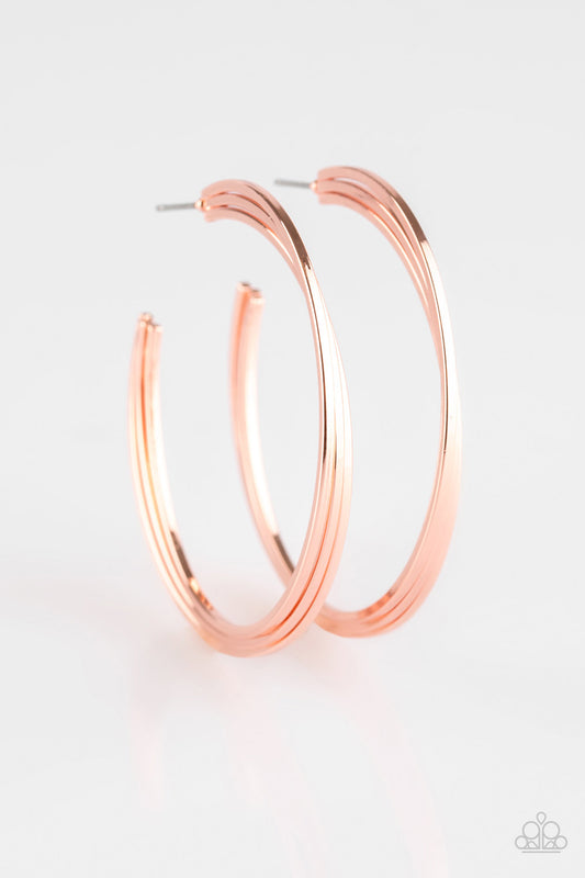 HAUTE Gossip - Copper Earrings - Paparazzi Accessories