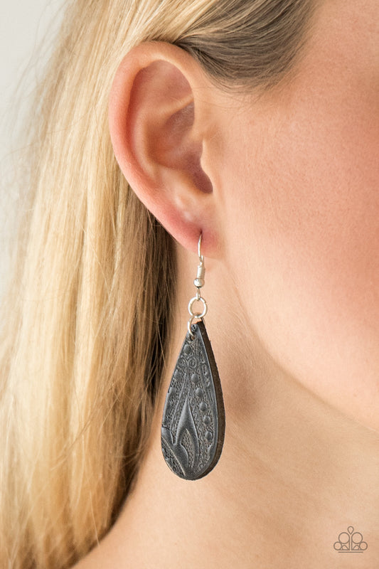 Get In The Groove - Black Earrings