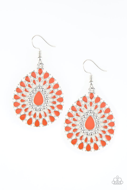 City Chateau - Orange Earrings - Jazzy Jewels With Lady J