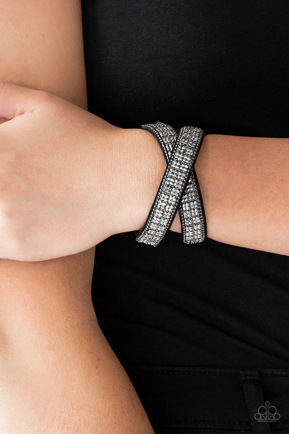 Rock Band Refinement - Black Bracelet - Paparazzi Accessories