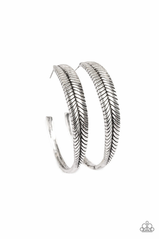 Funky Feathers - Silver Earrings