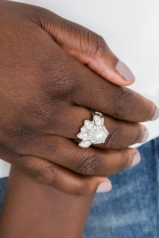 Crown Coronation - White Ring - Paparazzi Accessories