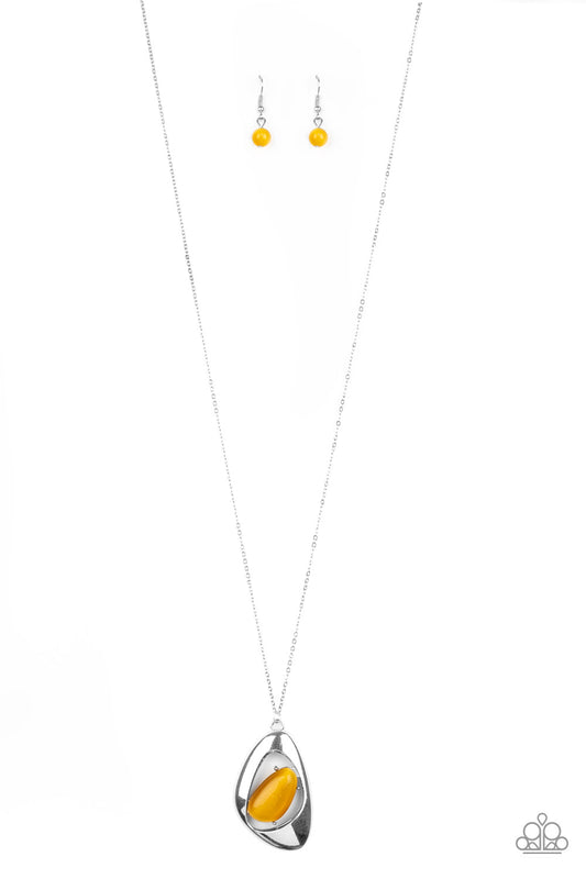 Asymmetrical Bliss - Yellow Necklace - Paparazzi Accessories