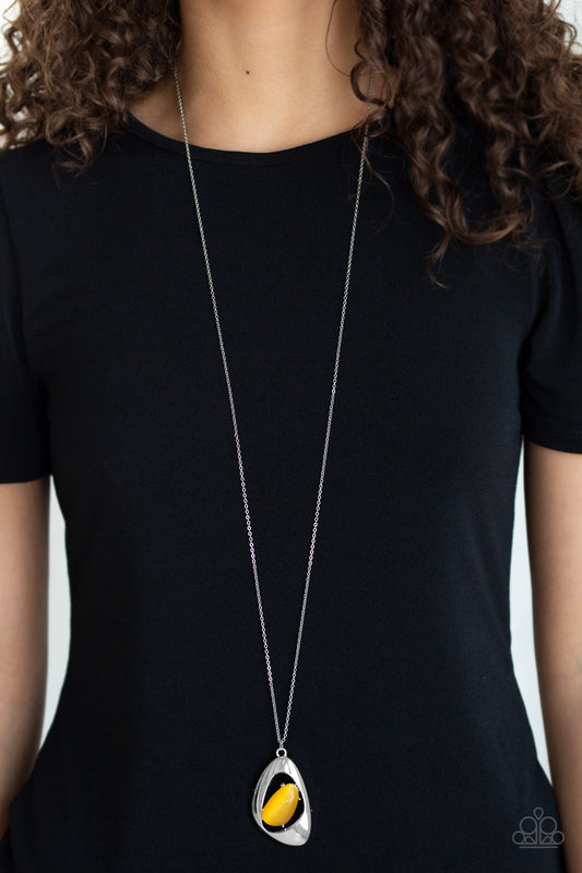 Asymmetrical Bliss - Yellow Necklace - Paparazzi Accessories