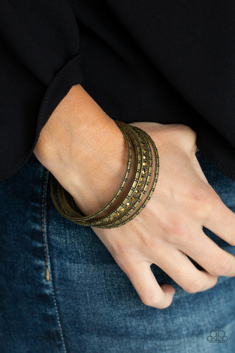 Glitzy Grunge - Brass Bracelet