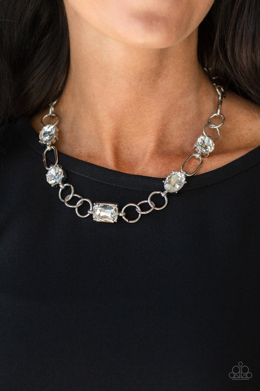 Urban District - White Necklace - Paparazzi Accessories - Jazzy Jewels With Lady J