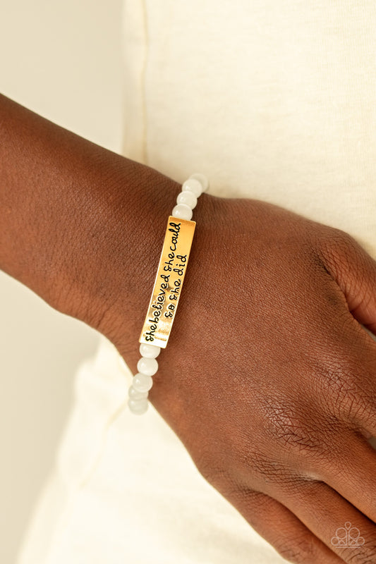 So She Did - Gold Bracelet - Paparazzi Accessories