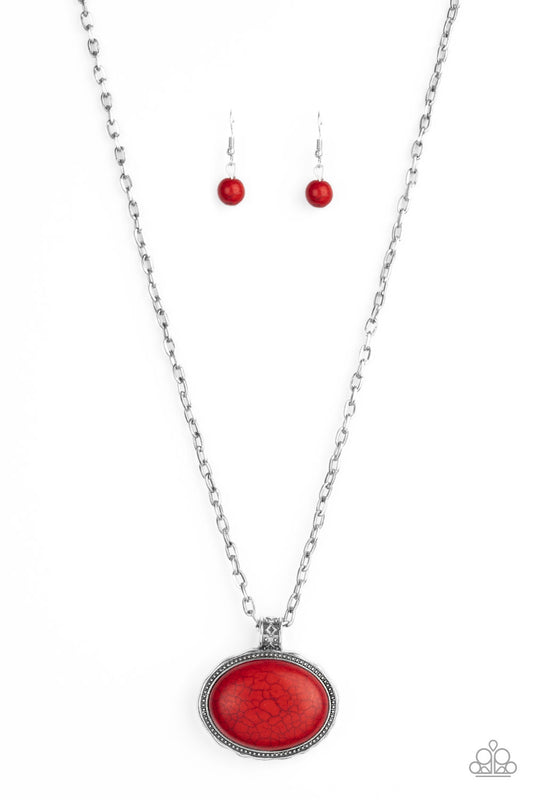 Sedimentary Colors - Red Necklace - Paparazzi Accessories - Jazzy Jewels With Lady J