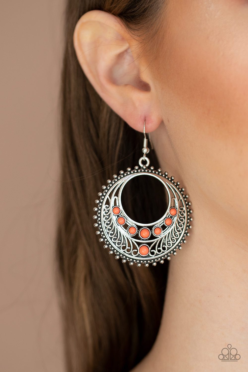 Boho Bliss - Orange Earrings - Jazzy Jewels With Lady J