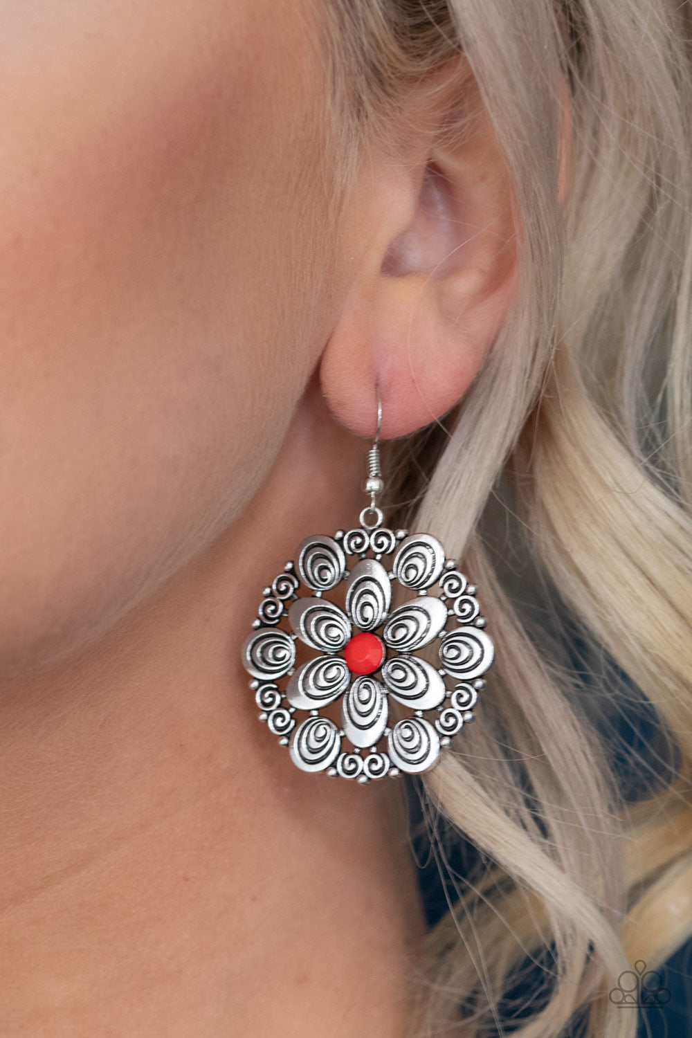 Grove Groove - Red Earrings - Paparazzi Accessories - Jazzy Jewels With Lady J