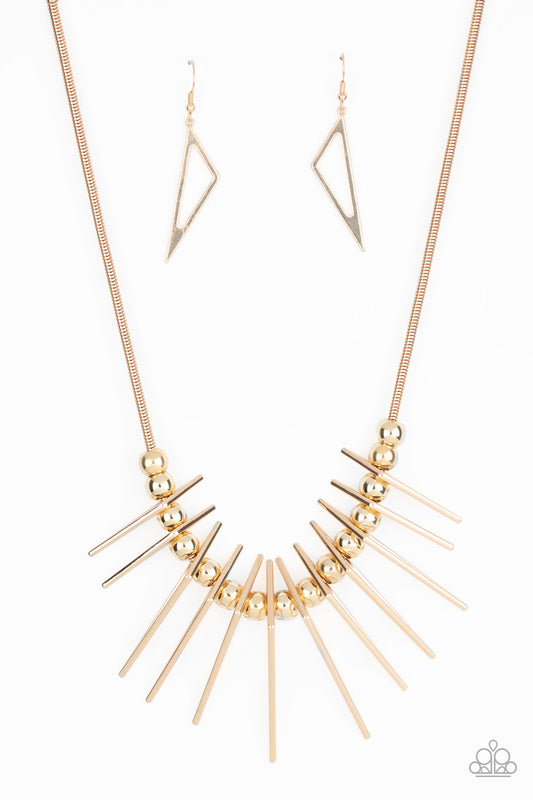 Fully Charged - Gold Necklace - Paparazzi Accessories