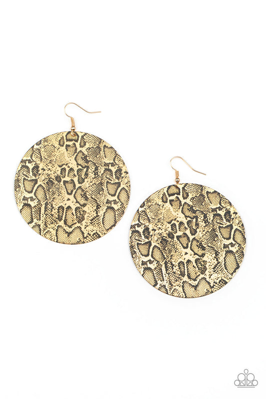 Animal Planet - Gold Earrings - Paparazzi Accessories - Jazzy Jewels With Lady J