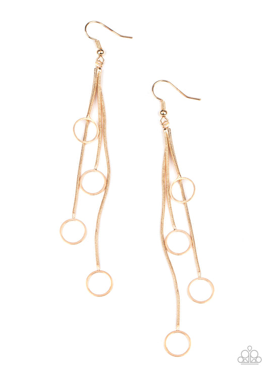 Full Swing Shimmer - Gold Earrings - Jazzy Jewels With Lady J