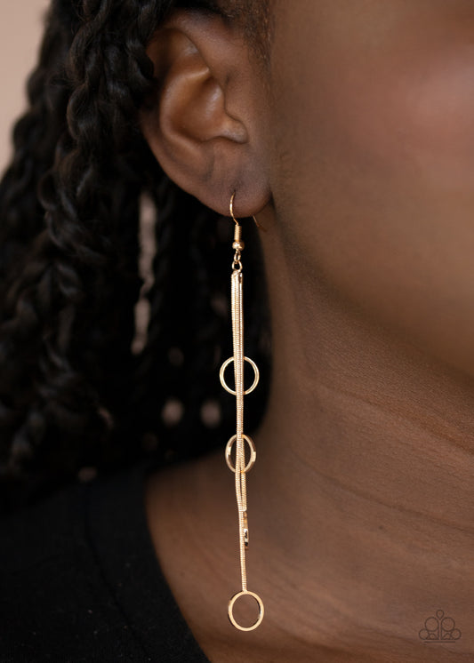 Full Swing Shimmer - Gold Earrings - Jazzy Jewels With Lady J