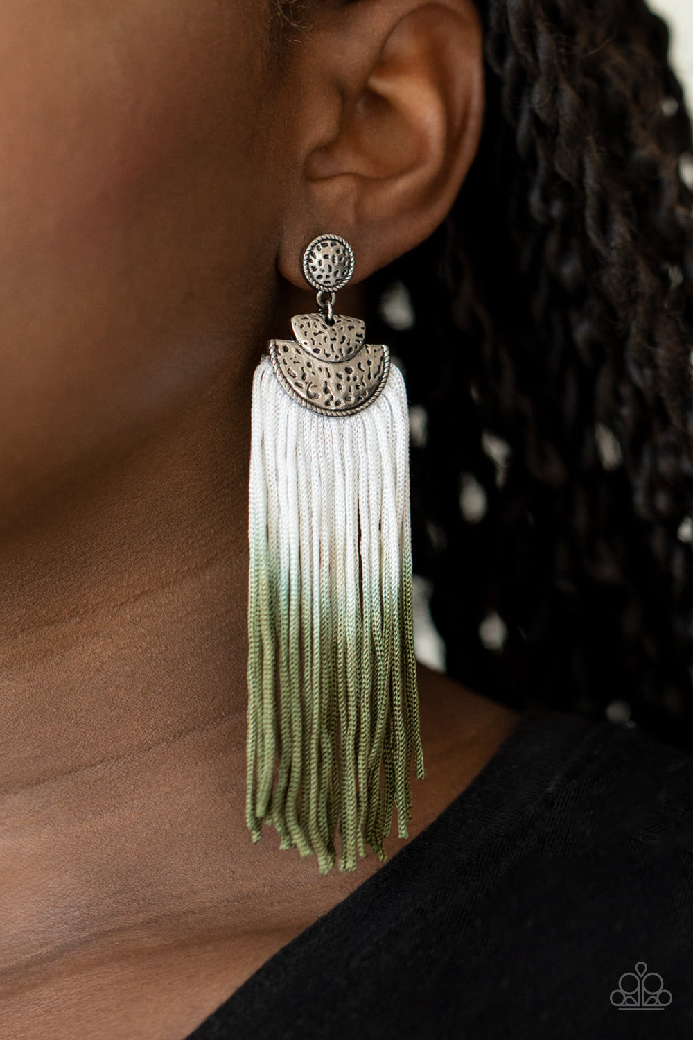 DIP It Up - Green Earrings - Jazzy Jewels With Lady J