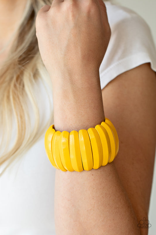 Colorfully Congo - Yellow Bracelet - Jazzy Jewels With Lady J