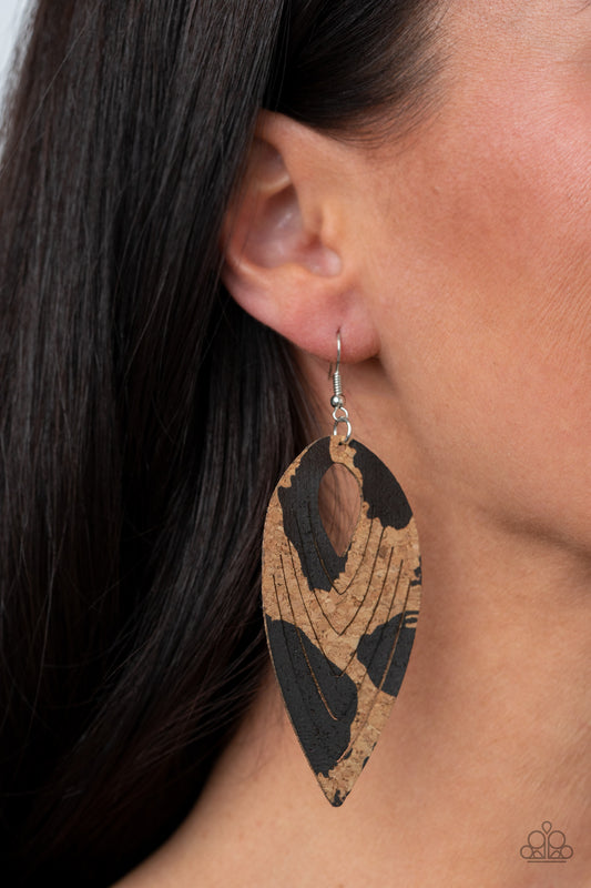 Cork Cabana - Black Earrings