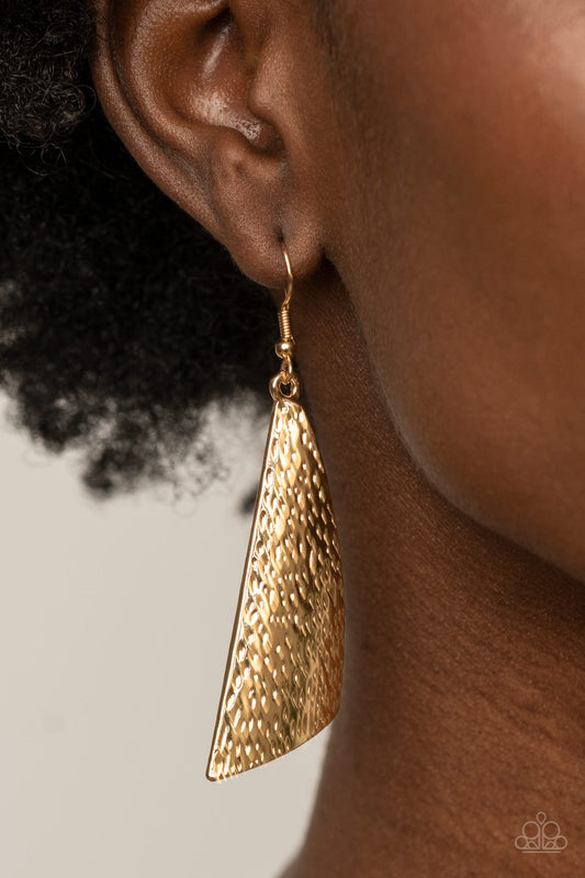 Ready The Troops - Gold Earrings- Paparazzi Accessories