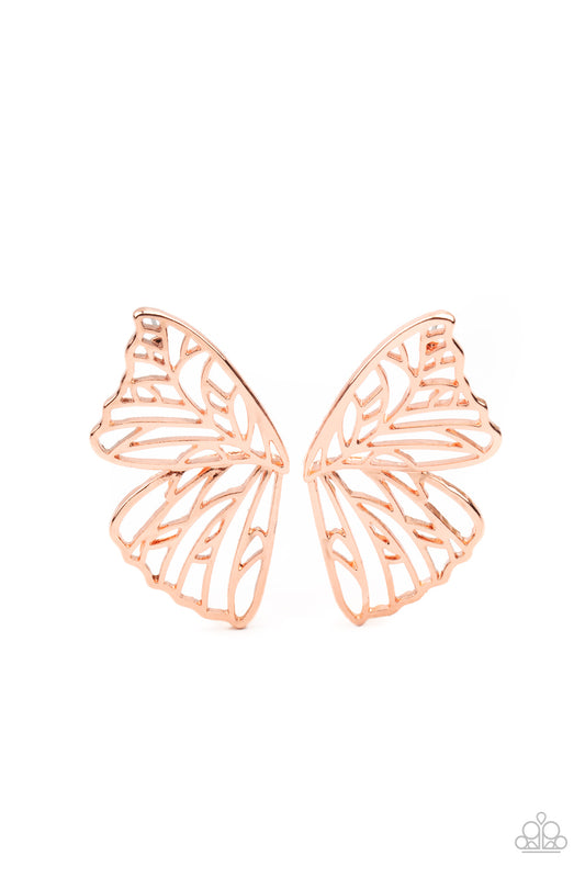 Butterfly Frills - Copper Earrings