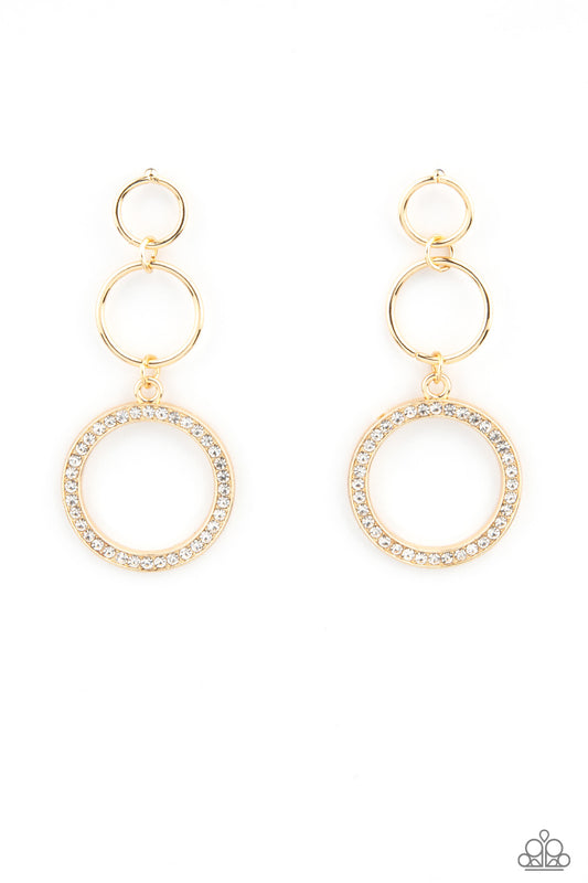 Rule-Breaking Radiance - Gold Earrings - Paparazzi Accessories