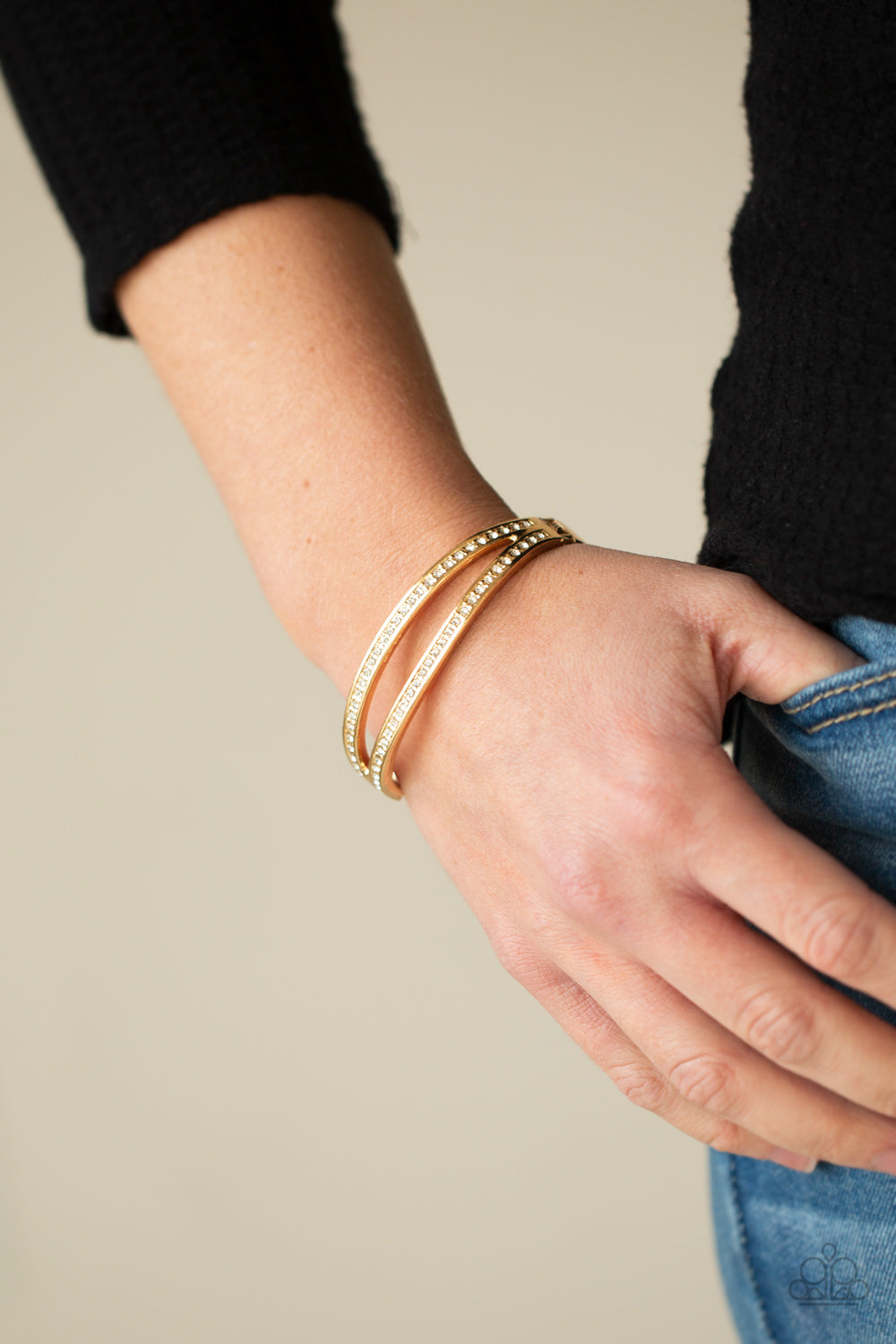 A Show of FIERCE - Gold Bracelet - Paparazzi Accessories