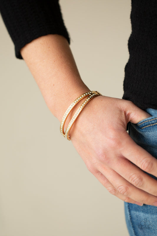 A Show of FIERCE - Gold Bracelet - Paparazzi Accessories