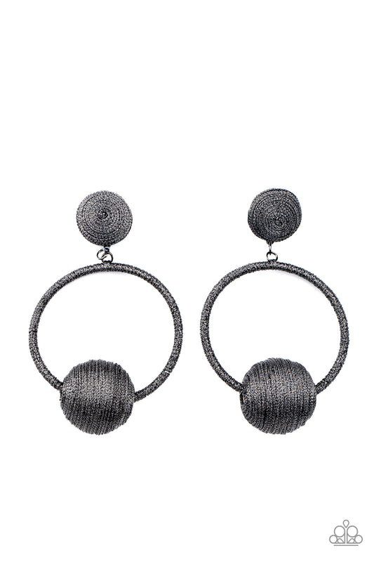 Social Sphere - Black Earrings - Paparazzi Accessories