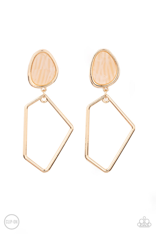 Retro Reverie - Gold Earrings - Paparazzi Accessories