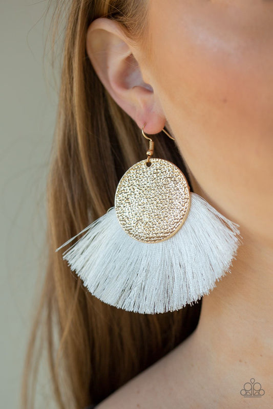 Foxtrot Fringe - Gold Earrings - Paparazzi Accessories