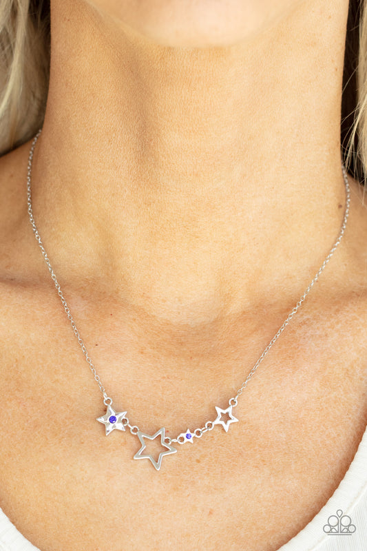 Proudly Patriotic - Blue Necklace - Paparazzi Accessories
