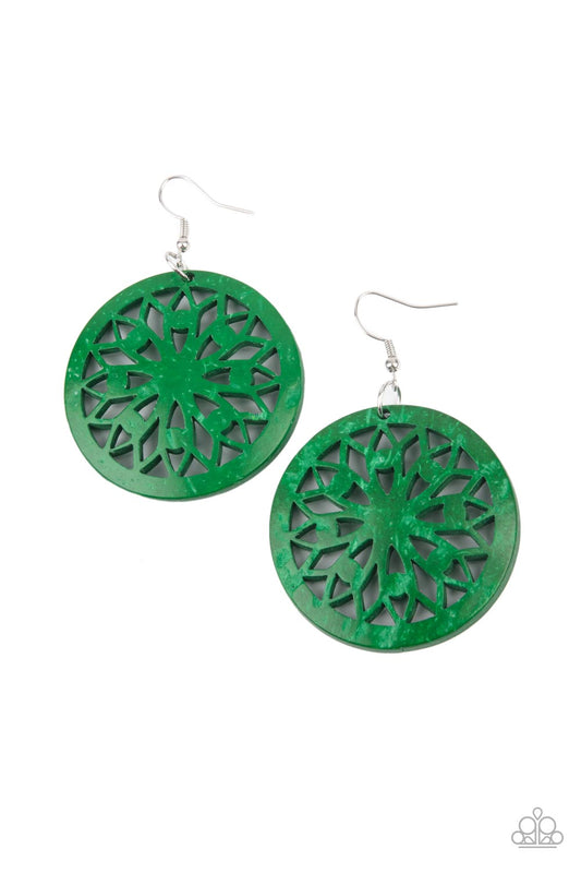 Ocean Canopy - Green Earrings - Paparazzi Accessories