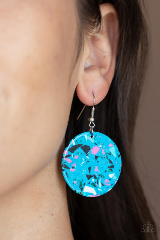 Tenaciously Terrazzo - Blue Earrings