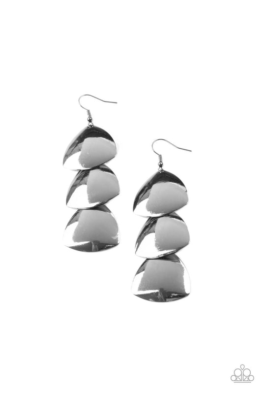 Modishly Metallic - Black Earrings - Paparazzi Accessories