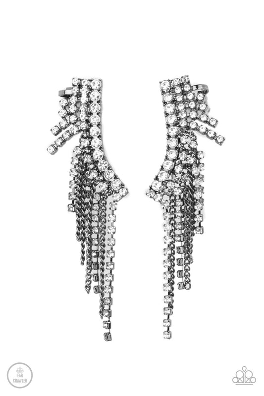 Thunderstruck Sparkle - Black Earrings - Paparazzi Accessories