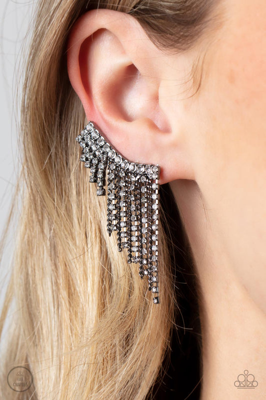 Thunderstruck Sparkle - Black Earrings - Paparazzi Accessories